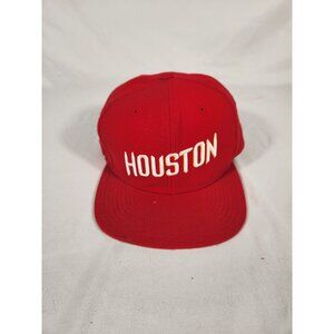 NOS VGT Mitchell & Ness Houston Red Wool Cap Snapback